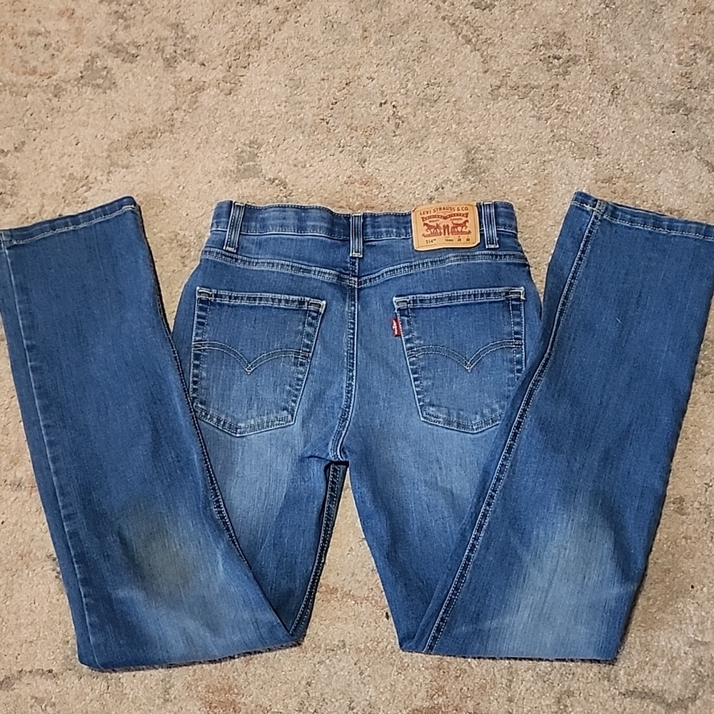 Levi's 514 Men's 28x30 Straight Stretch Blue Jeans Red Tag / Tab